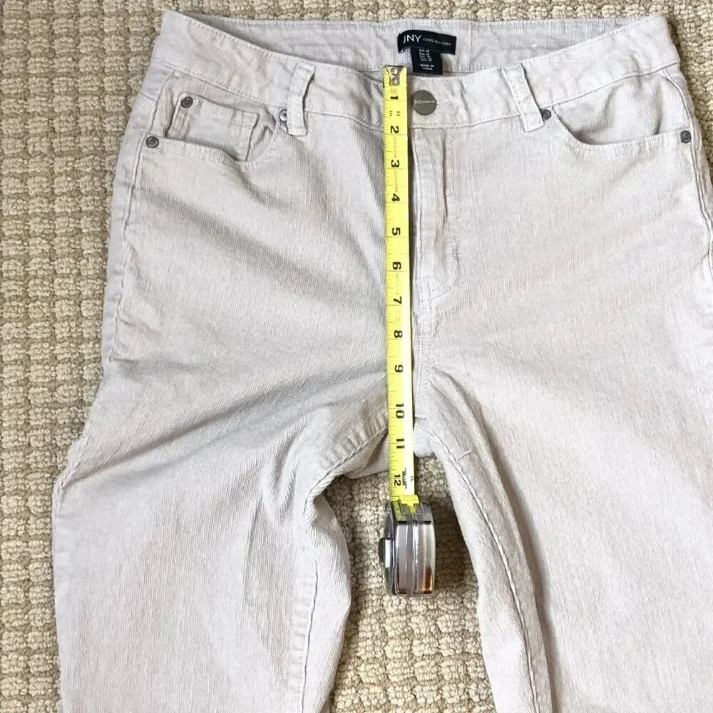 Jones of New York Corduroy Straight Leg 5 Pocket Cream Color Jeans, Size 12 - Picture 4 of 8